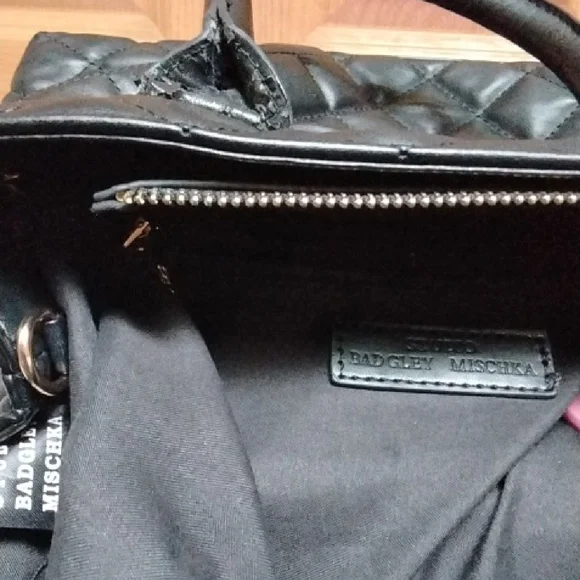 Studio Badgley Mischka Chic Black Quilted Satchel - Picture 7 of 8